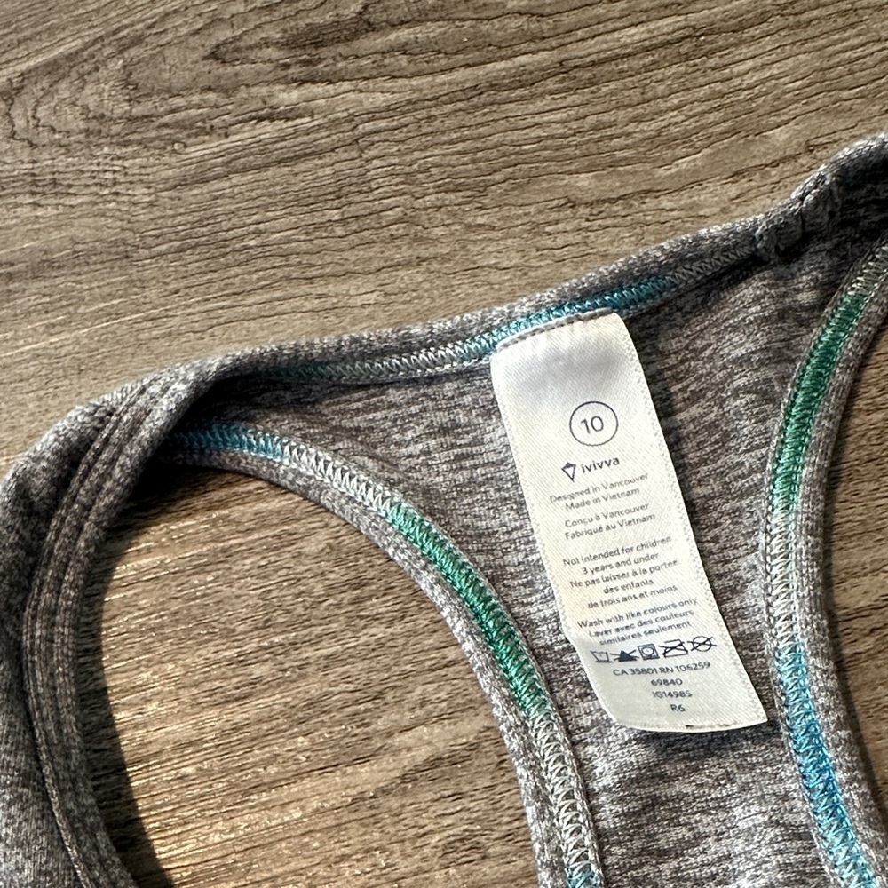 Ivivva Racerback Tank Top size 10 - Picture 2 of 2